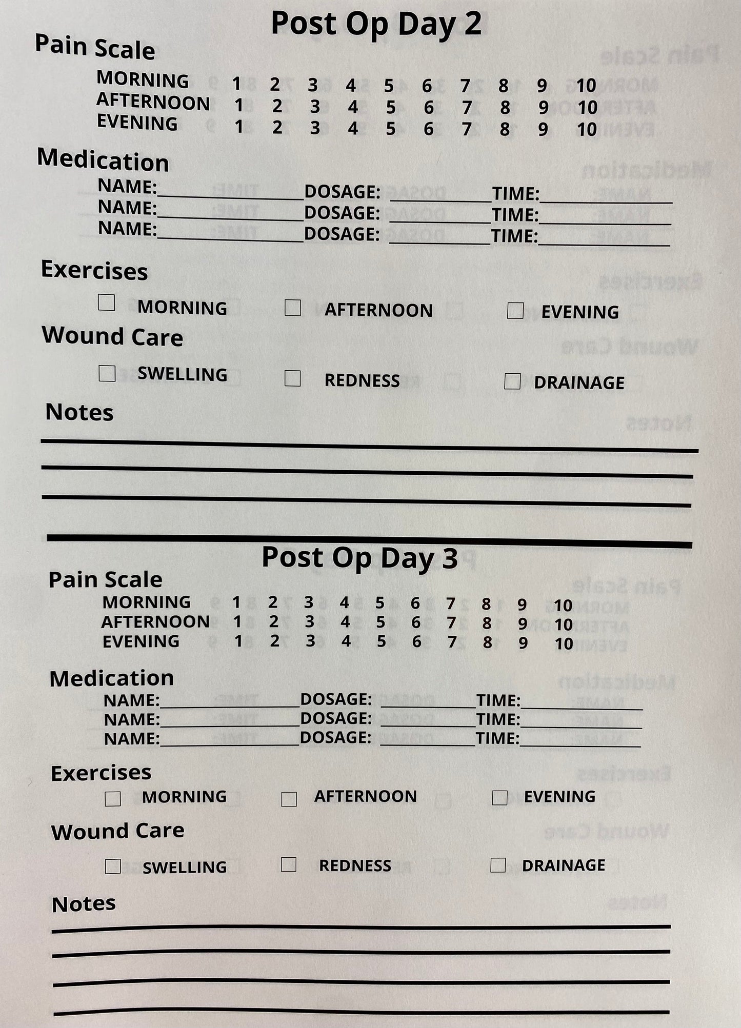 Post Op Shoulder Journal